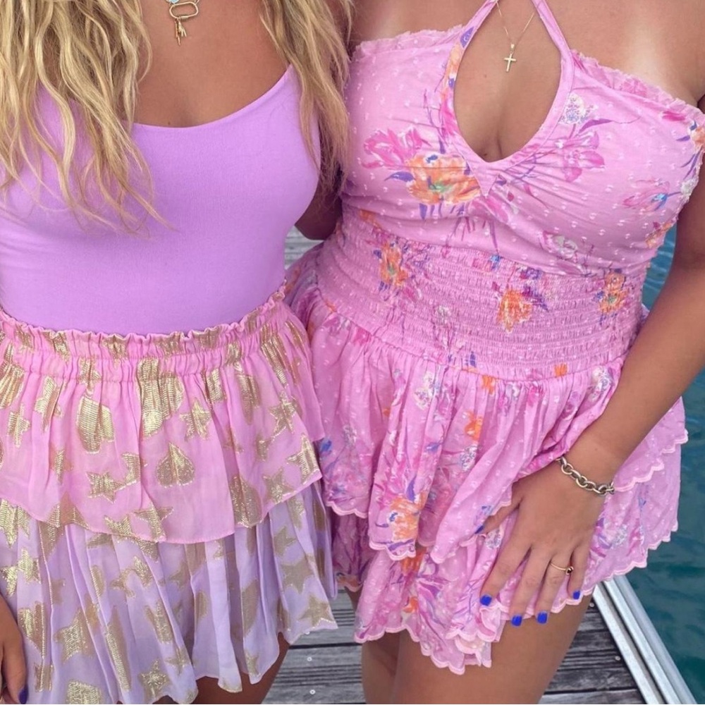 LoveShackFancy Pink Floral Mini Dress - Picture 2 of 2